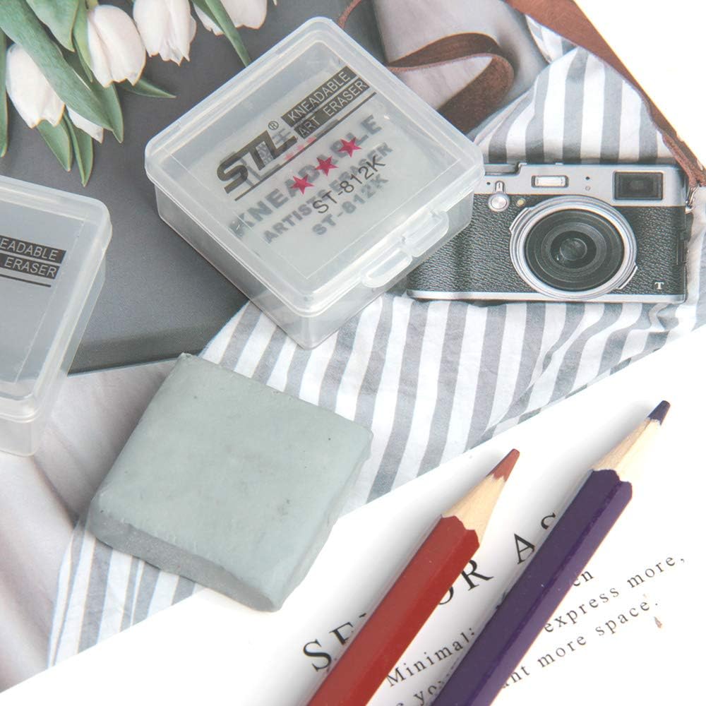 yalansmaiP 10 Pack Drawing Art Kneaded Erasers,Kneadable Erasers for Artists,Rubber Erasers,Moldable Rubber Eraser Clay,Grey : Office Products