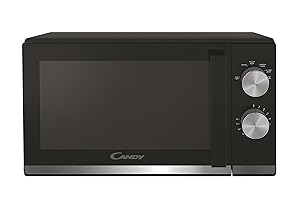 Candy Microondas Moderna CMW20TNMB, 700 W, 20 litros, programa de descongelación, señal de fin de cocción, bloqueo para niños, 45,2 x 34,6 x 26,2 cm, negro