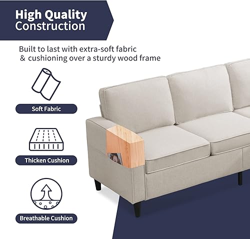 Miniatura 16 de Sofá seccional de 4 piezas con otomana de almacenamiento para sala de estar, juegos de sofás seccionales y sofá biplaza, juego de muebles de sala de