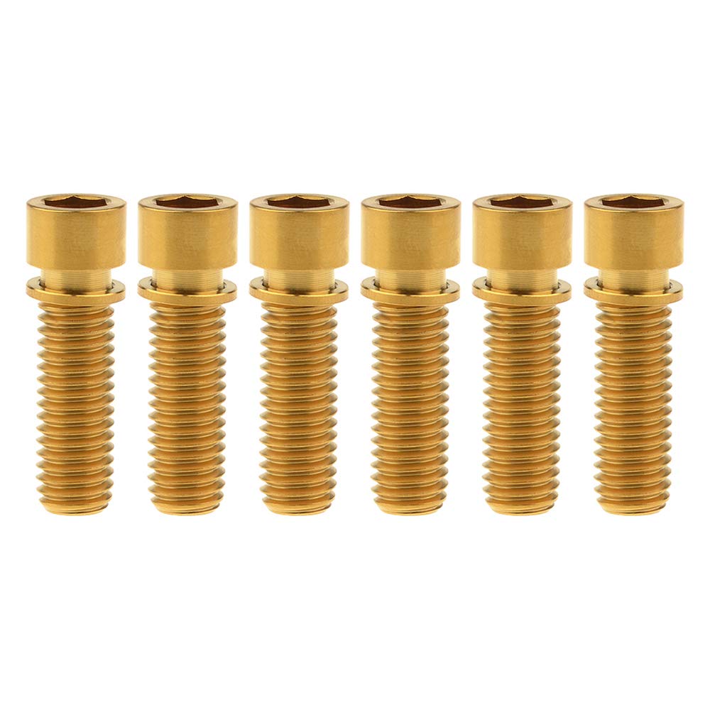 DWAMMEBRS Bolt M8x25mm Square Head Allen Screw With Washer For Bicycle Parts Pack Of 6(Gold)