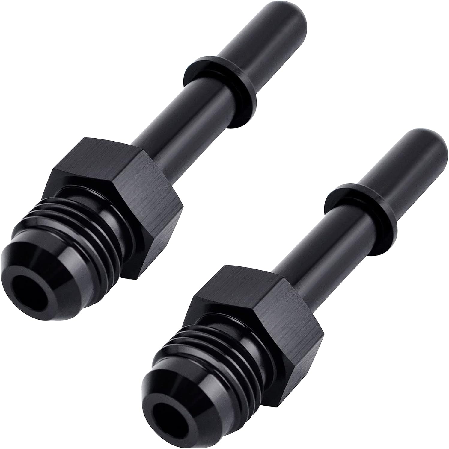 EVIL ENERGY 6AN Male to 3/8" SAE Quick Disconnect Male Push On EFI Fitting Adapter Aluminum 2PCS
