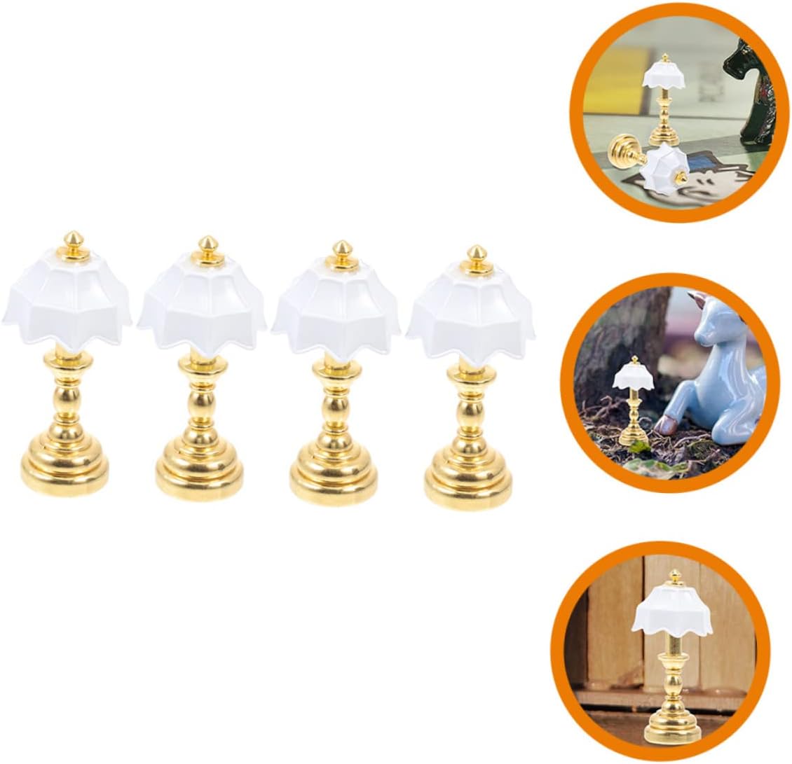 Kisangel 20pcs Mini Desk Lamp Creative Landscape Lighting for Dollhouse and Mini House Decor Stylish Bedside Lamp Accessories Safe Material Life Scenes