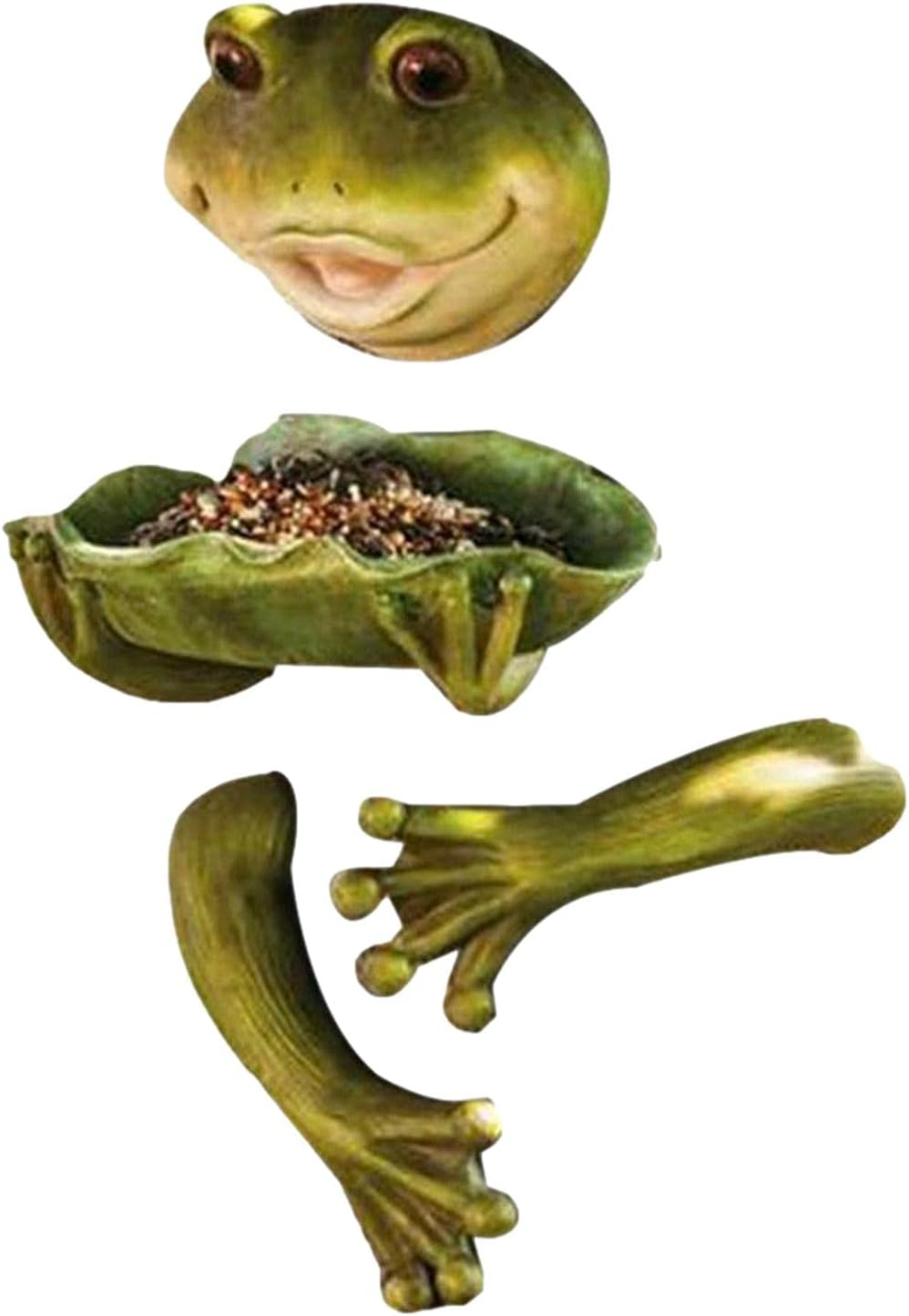 カエルの鳥の餌箱 憧れの かわいい屋外のカエルの形の鳥の餌付けプレート庭の芝生の庭の装飾のための革新的な大きな餌箱 Xiaocaomei
