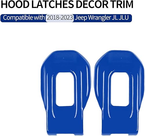 Miniatura 7 de Voodonala Para Jeep JL ABS Capó Cierres de Hebilla del Motor Cierre de Capó Cubierta Decoración Cubierta de Protección para Jeep Wrangler JL JLU Azul