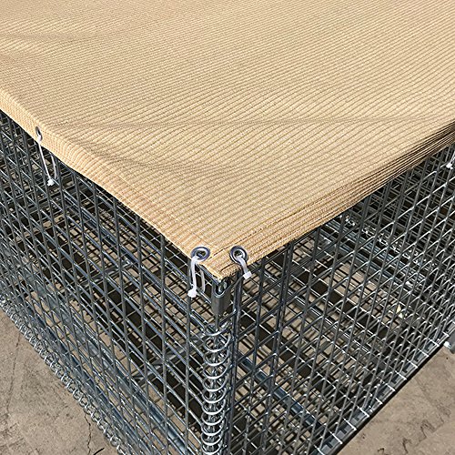 Alion Home UV Stable Dog Run & Pet Kennel Shade Cover, Sunblock Shade Privacy Panel with Grommets and Hems on 4 Sides (Kennel not Included) (6\' x 12\', Beige)