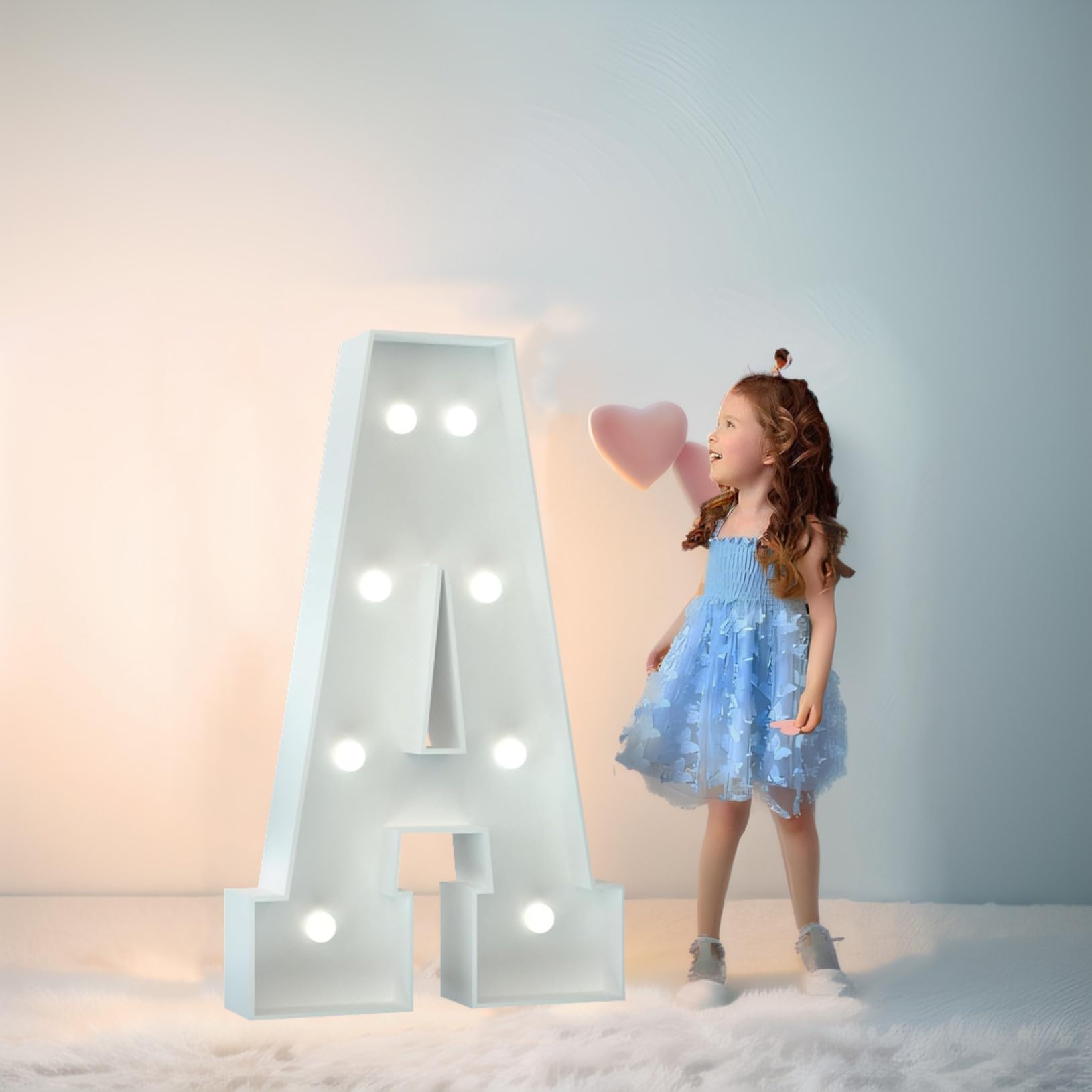 Syibelters Letter A 120Cm-4Ft Led Marquee Lights Led Alphabet Lights Remote Control Marquee Decoration Light Up Sign For Wedding Birthday Gifts