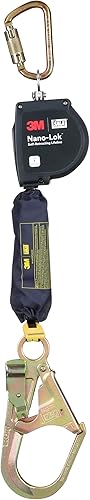 Miniatura 2 de 3M DBI-SALA Nano-Lok XL Línea de vida autorretráctil con mosquetón de acero 3100604, banda, gancho de acero para barras de refuerzo, 9 pies, Clase