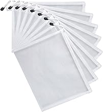 Mesh Zipper Pouch, Zipper File Bags with Grid, A5 Sizes, Zip Document Holder for School, Office Supplies, Travel (A5, Pack of 8)