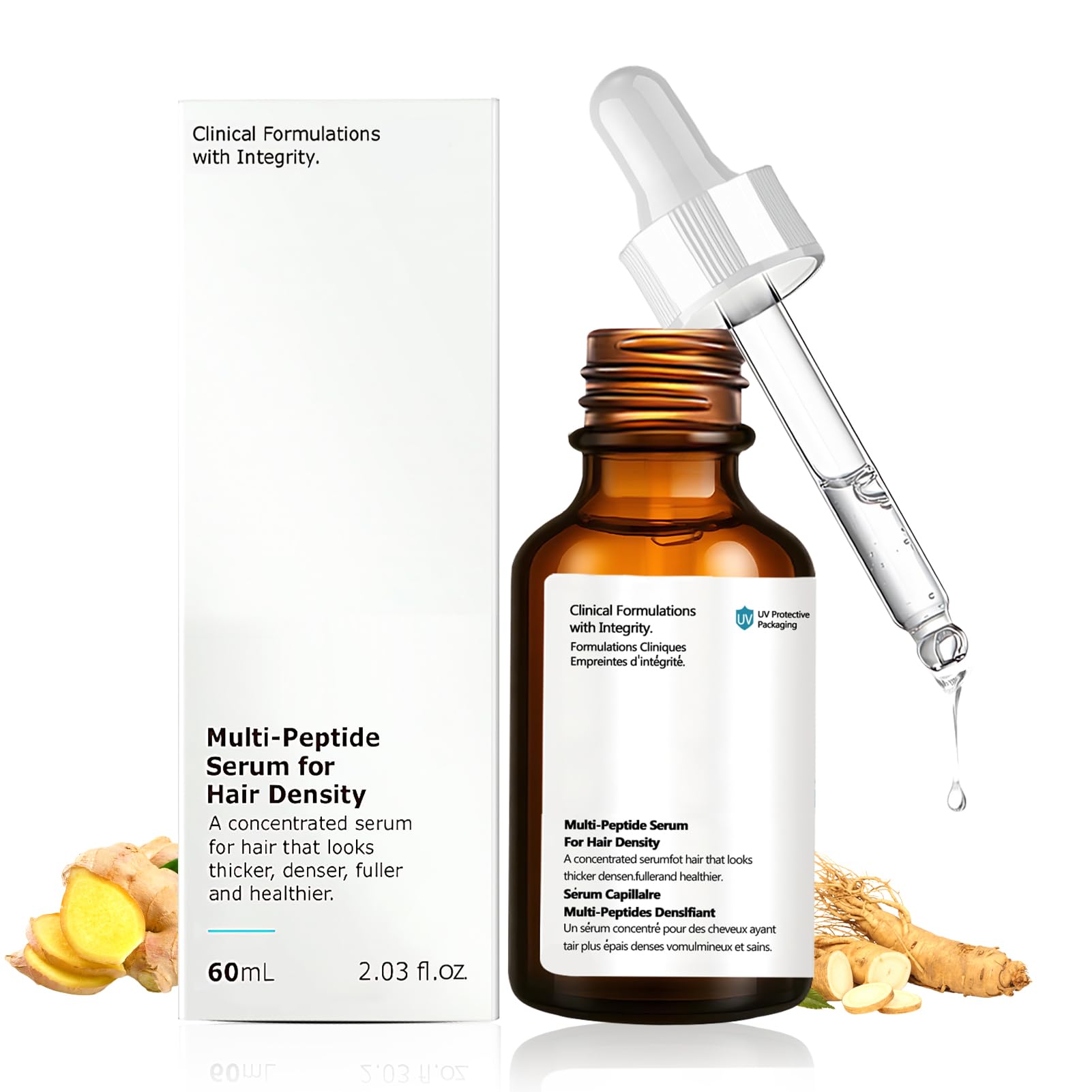 Multi-Peptide Hair Density Serum, Haarwachstum Serum, Haarserum für Haarwachstums, Fördert Das haarwachstum, Beugt Haarausfall Vor, Erfrischend und Nicht Fettend für Männer und Frauen Geeignet, 60ml