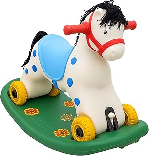 2 in 1 Baby Rocking Horse & Moving Horse – Balance & Learning Walking Toy – Safe Design with Ergonomic Handle & Chair – Suitable for Boys & Girls (Multicolor 1)