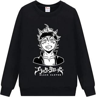 keephen Black Clover Casual Sweatshirt Asta Round Collar Tops Long Sleeve Pullover The Black Bulls Sweatshirt