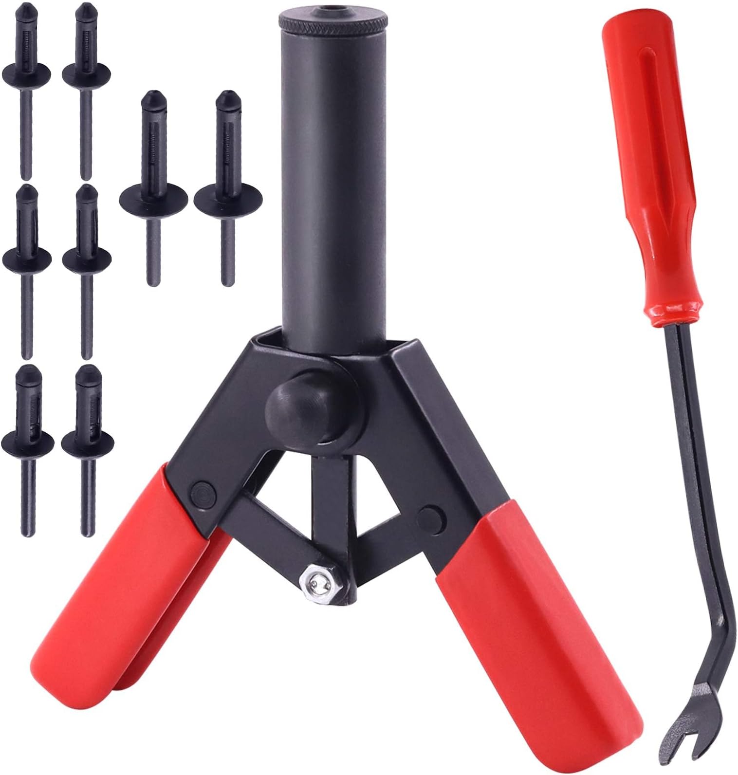 KASTWAVE 42PCS Plastic Rivet Gun Kit with 40 Nylon Blind Rivets and Removal Tool, Ideal for Automotive Repairs and DIY Projects