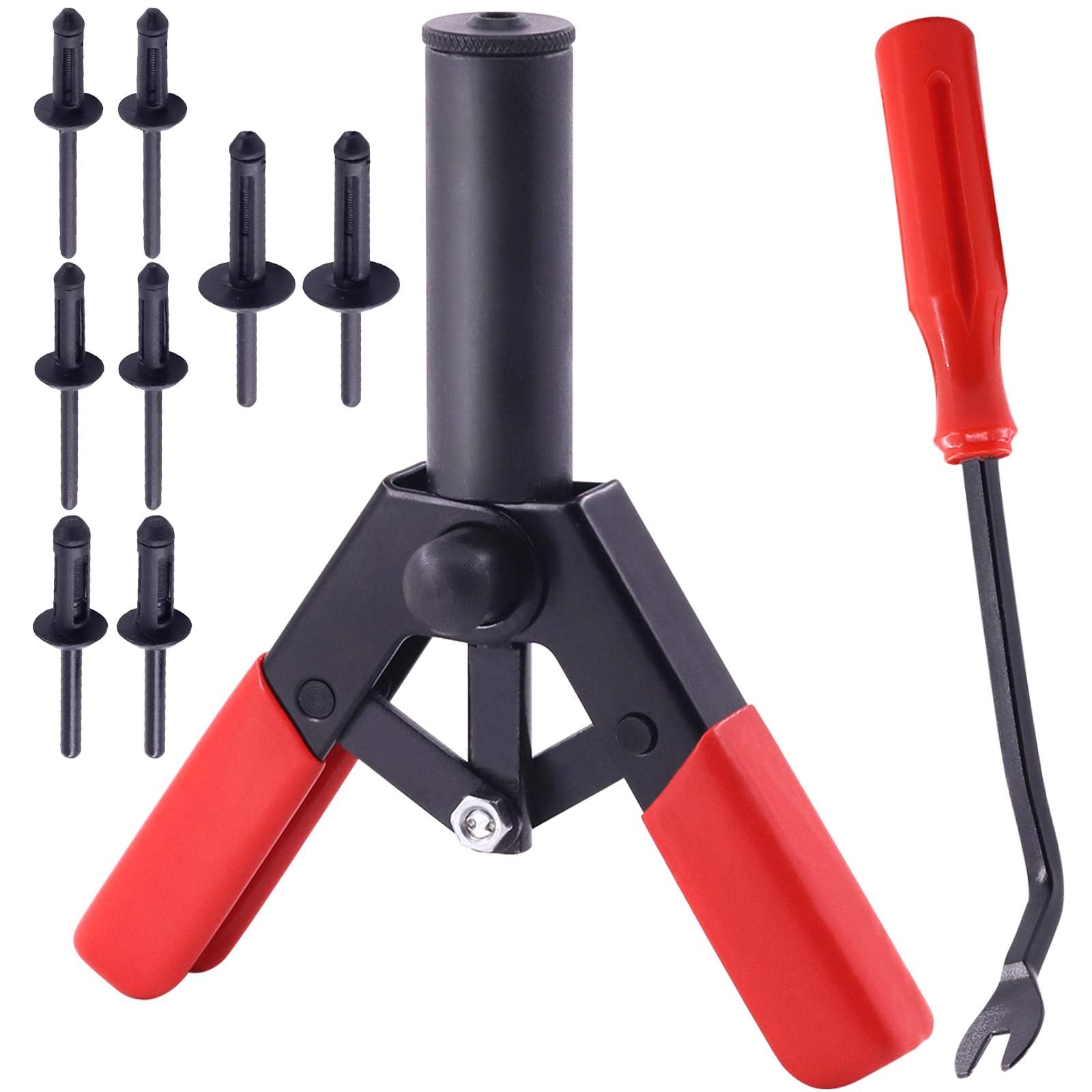 KASTWAVE 42PCS Plastic Rivet Gun Kit with 40 Nylon Blind Rivets and Removal Tool, Ideal for Automotive Repairs and DIY Projects