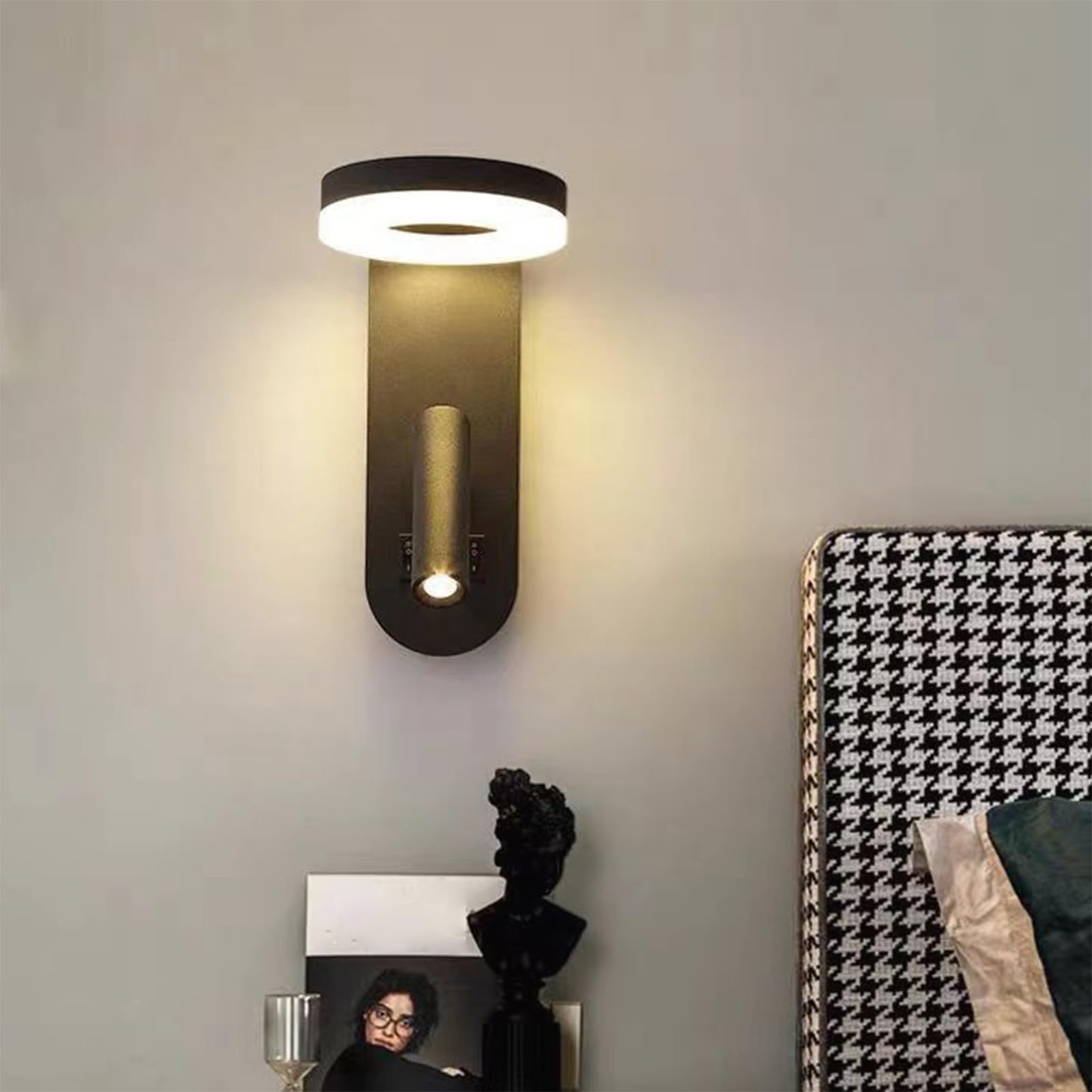 LED Solar Aplique de Pared Exterior Villa Lámpara de Pared con Mando a Distancia IP65 Impermeable Acrílico Iluminación 3000K/6500K para Balcón Patio Jardín Balcón (Luz Cálida,100cm)
