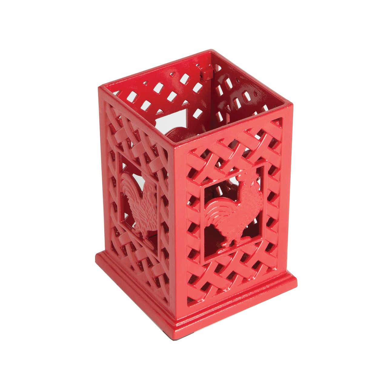 Cast Iron Utensil Holder / Red Rooster Design