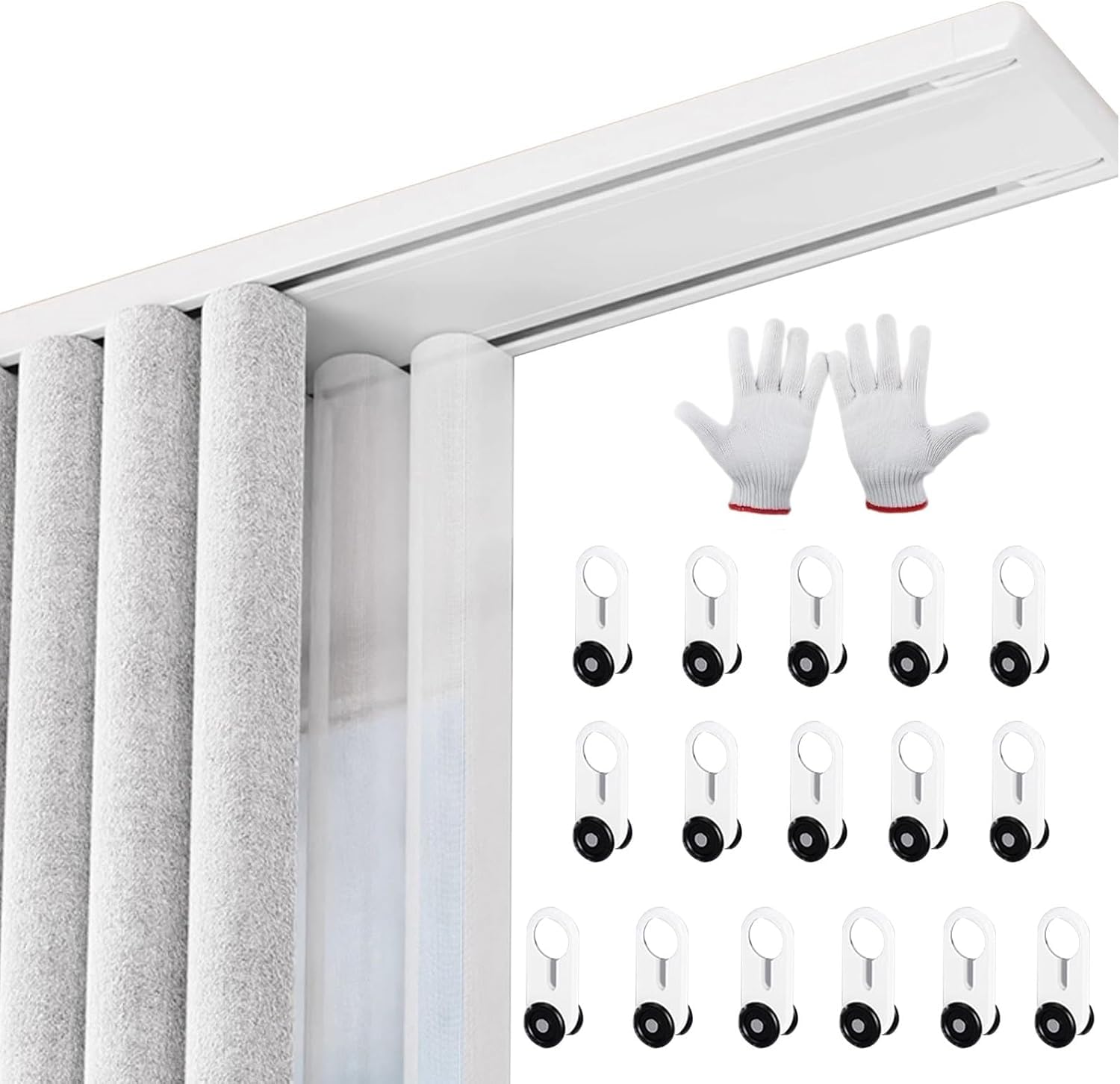 Tringle à rideaux double réglable de 2 m en aluminium blanc pour salon et chambre à coucher – Décoration d'intérieur idéale pour cloisons de séparation et solutions d'intimité
