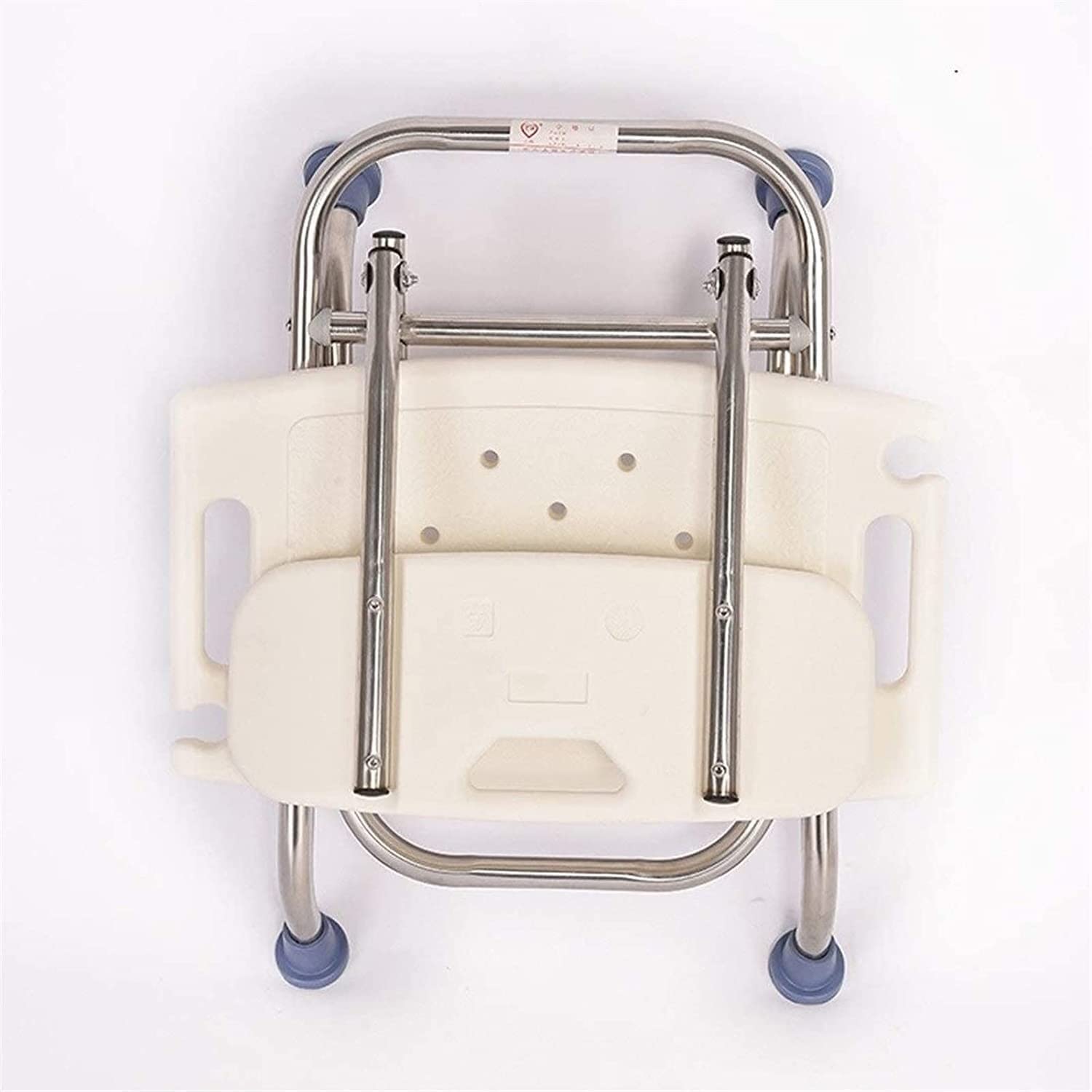 Taburete De Ducha, Asiento De Ducha Plegable, Taburete, Asiento De Bañera para Personas Mayores Discapacitadas con Respaldo, Asiento De Baño Portátil, Banco De Baño,White-51 * 31cm