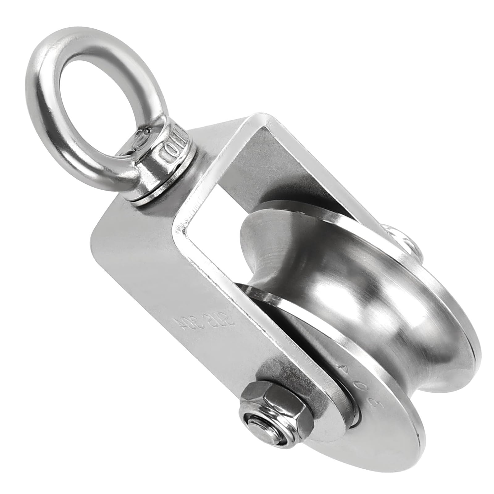 KCNOFNC 40 mm katrol met 2 kogellagers, roestvrij staal fitness takel, katrollen voor 8 mm touwen staalkabel, draagkracht 200 kg 4 stuks