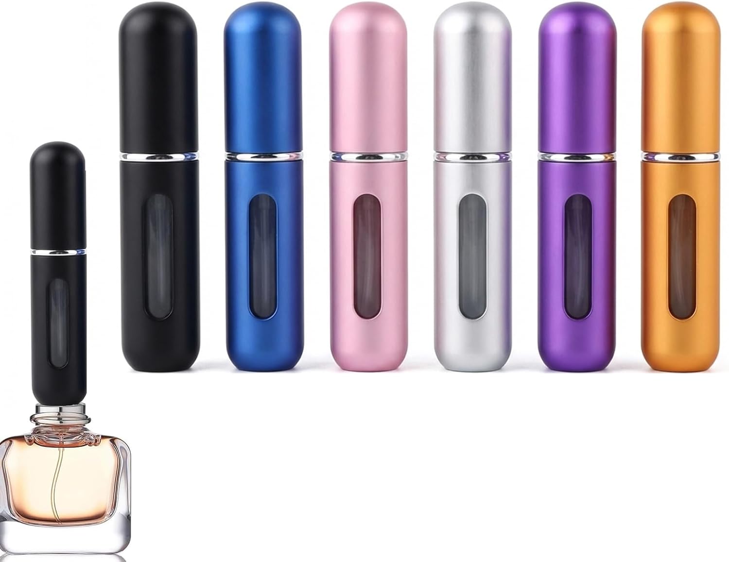 Travel Refillable Perfume Atomisers,6Pcs 5ml Mini Perfume Bottle,Mini Travel Size Perfume Bottle for Women Men Small Mister Spray Bottle, for Travel and Outgoing