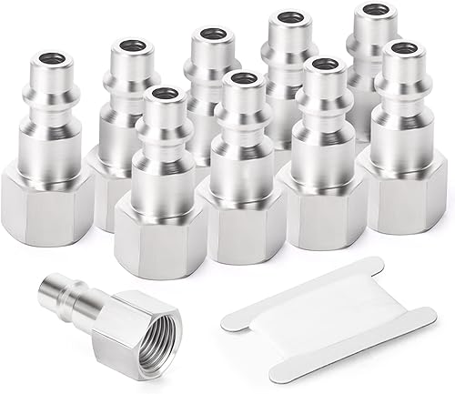 GASHER 10PCS 14-Inch NPT hembra Industrial Air Tool Fitting, 14-Inch High Flow Neumáticos Plugs Max Working Pressure 300PSI