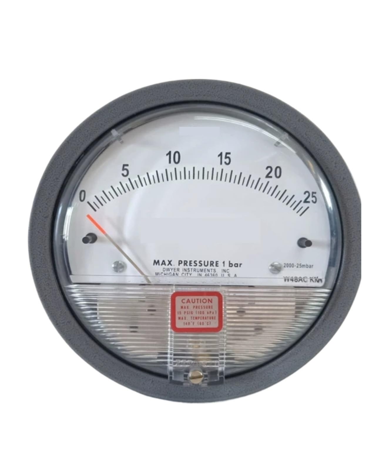 BIRAN Indicador de presión diferencial puntero 2000-25mbar 0-25mbar