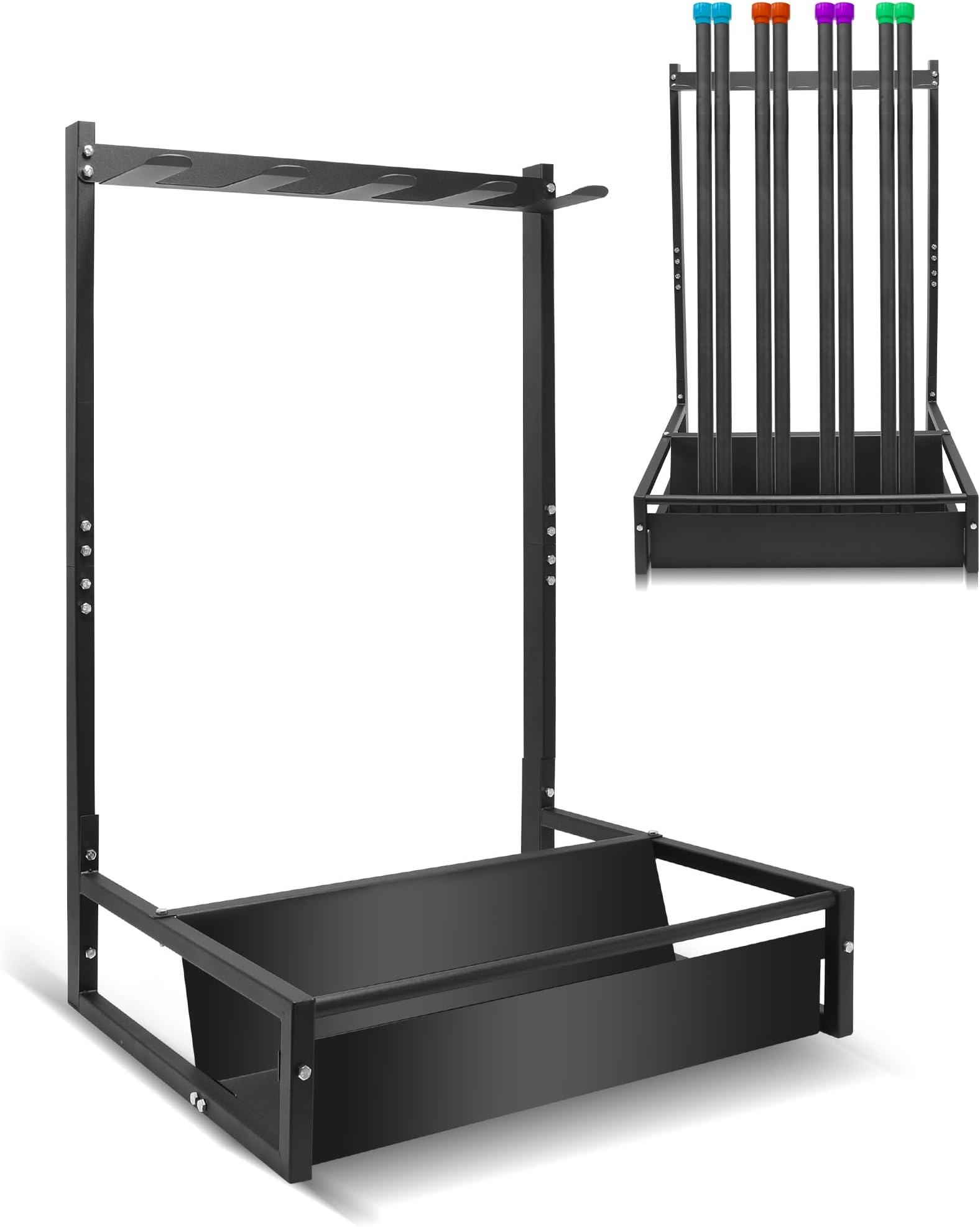 Weighted Bar Rack, Vertical Barbell Holder Suitable for Storing and Organizing Weighted Bar Equipment, Barbell Storage Rack Can Hold Multiple Weighted Barbells Upright