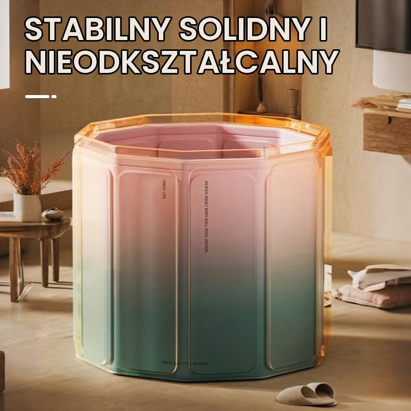 Simcat Przenośna składana wanna, terapia zimną wodą treningowa wanna lodowa, niezależne wanny do kąpieli do spa (różowy)