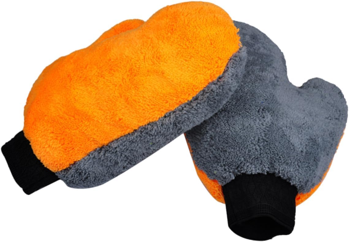 Coral Fleece Car Wash Mitt Ultra Absorbent Lint- Dual-Sided Cleaning Tool for Cars Trucks Motorcycles and Rvs Safe