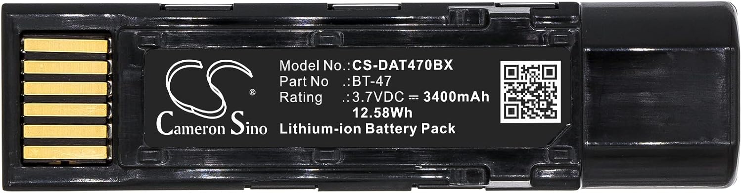 Cameron Sino Battery for Datalogic GBT4500, GM4500, Gryphon 4500 PN:Datalogic 128004721, BT-47, RBP-GM45, TW18050652 3400mAh / 12.58Wh