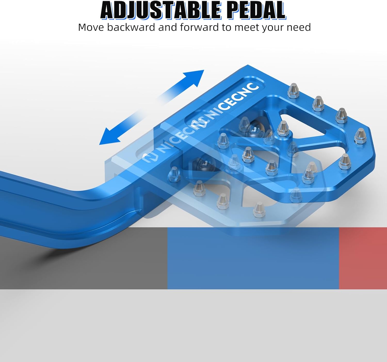 NICECNC Motorcycle Rear Brake Lever Compatible with Yamaha YFZ450 2017,YFZ450R 2009-2024 Blue,Anti-Slip Design Rear Brake Pedal