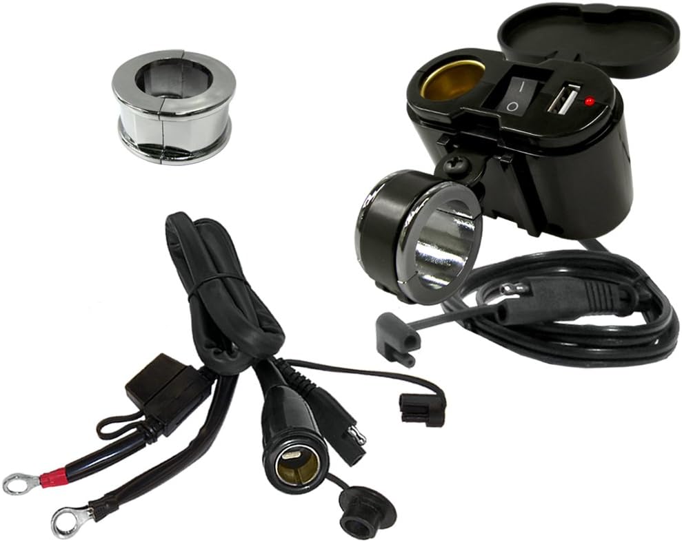EK1-110BC Black Classic Cobra Ultimate Motorcycle USB Charging System