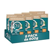 PURINA ONE Bifensis Crocchette per Gatti Adulti con Pollo e Cereali Integrali 8 Sacchi da 800g