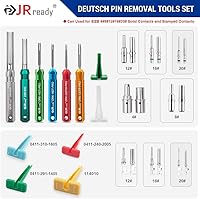 Vista 3 de JRready ST5257-PRO Kit de Herramientas de Conector Deutsch para Contactos Sólidos/Estampados 4#8#16#12#20# 6-22 AWG, con Herramienta de Extracción
