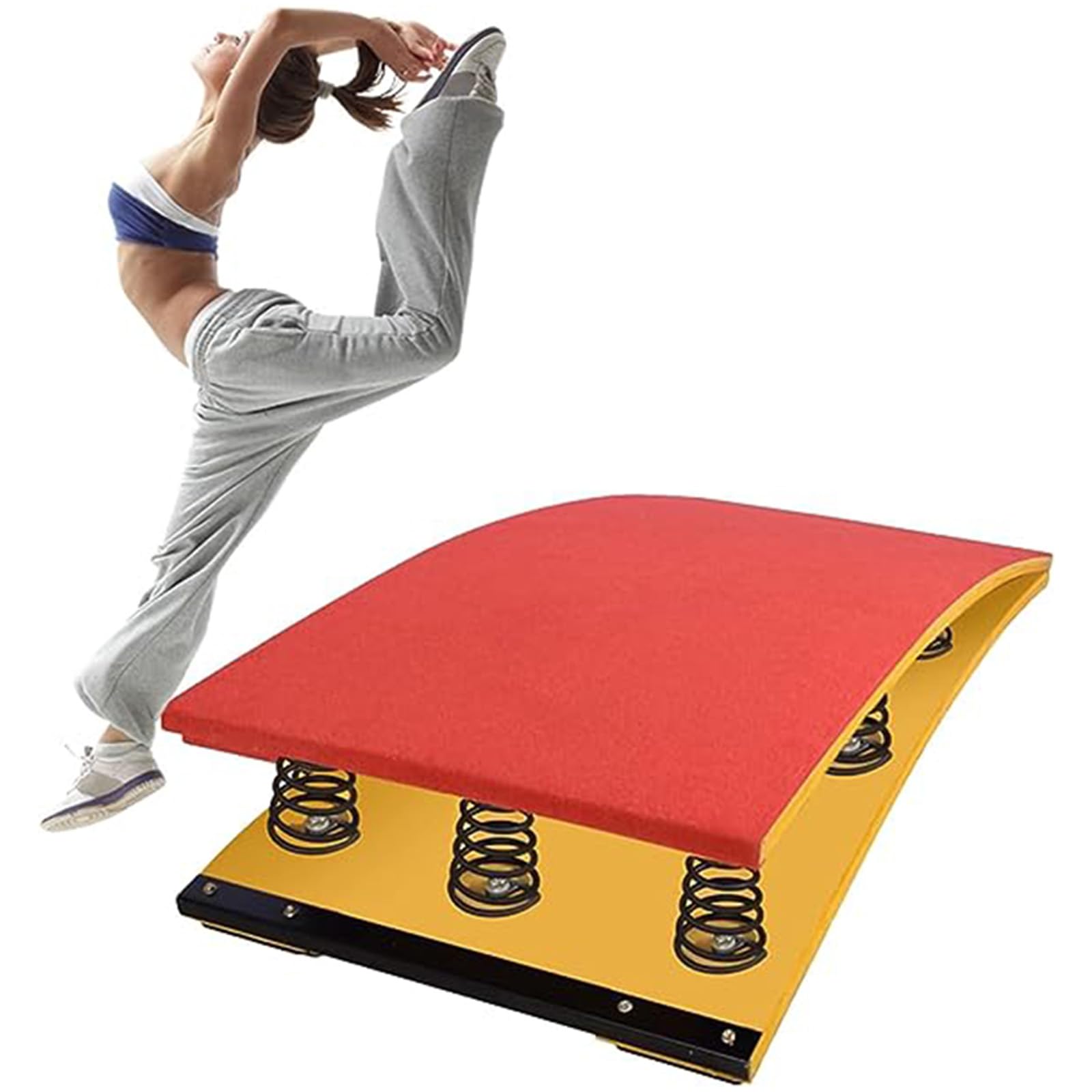 Tabla de gimnasia para entrenamiento de bóveda, diseño curvado resistente con resorte de acero y almohadilla antideslizante, equipo duradero para atletas juveniles