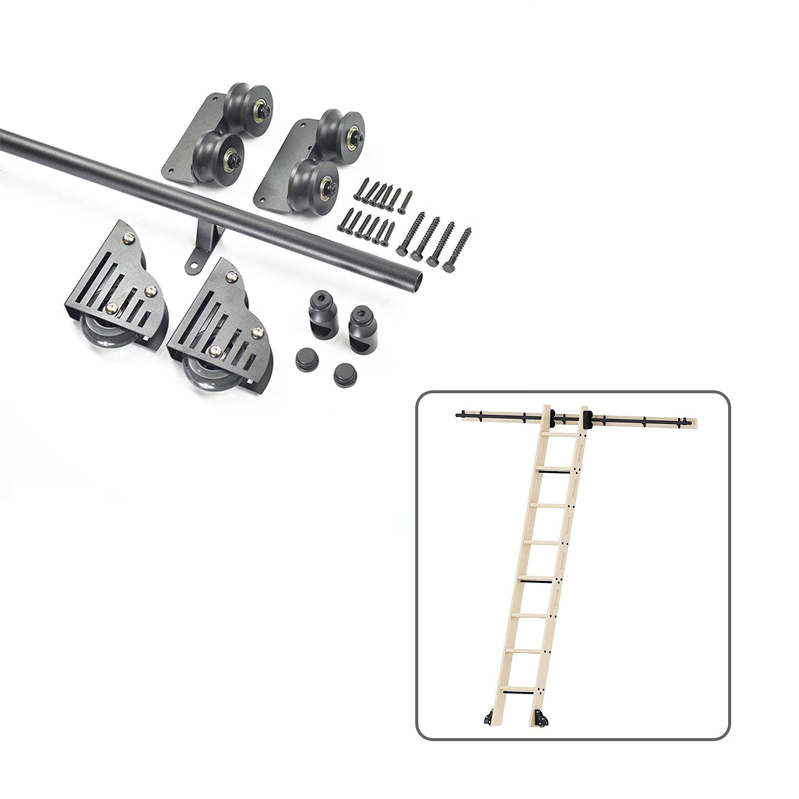 Rail plat kit de porte de grange coulissante robuste MiroDo suspendue 100-600 cm