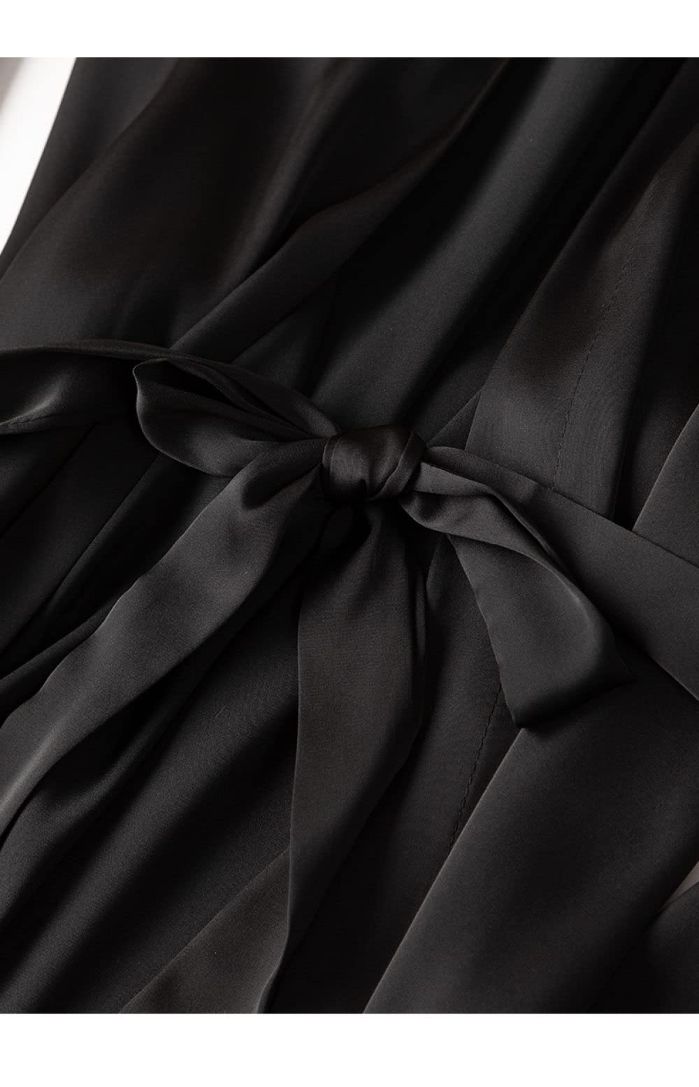 Accappatoio Donna,2 Pezzi Set Accappatoio In Raso Sexy Pizzo Nero A Rete Senza Schienale Con Lacci Vestaglia Camicia Da Notte Set Kimono Leggero Abito Pigiama Sposa Vestaglia Bademantel Damen,Pink,M