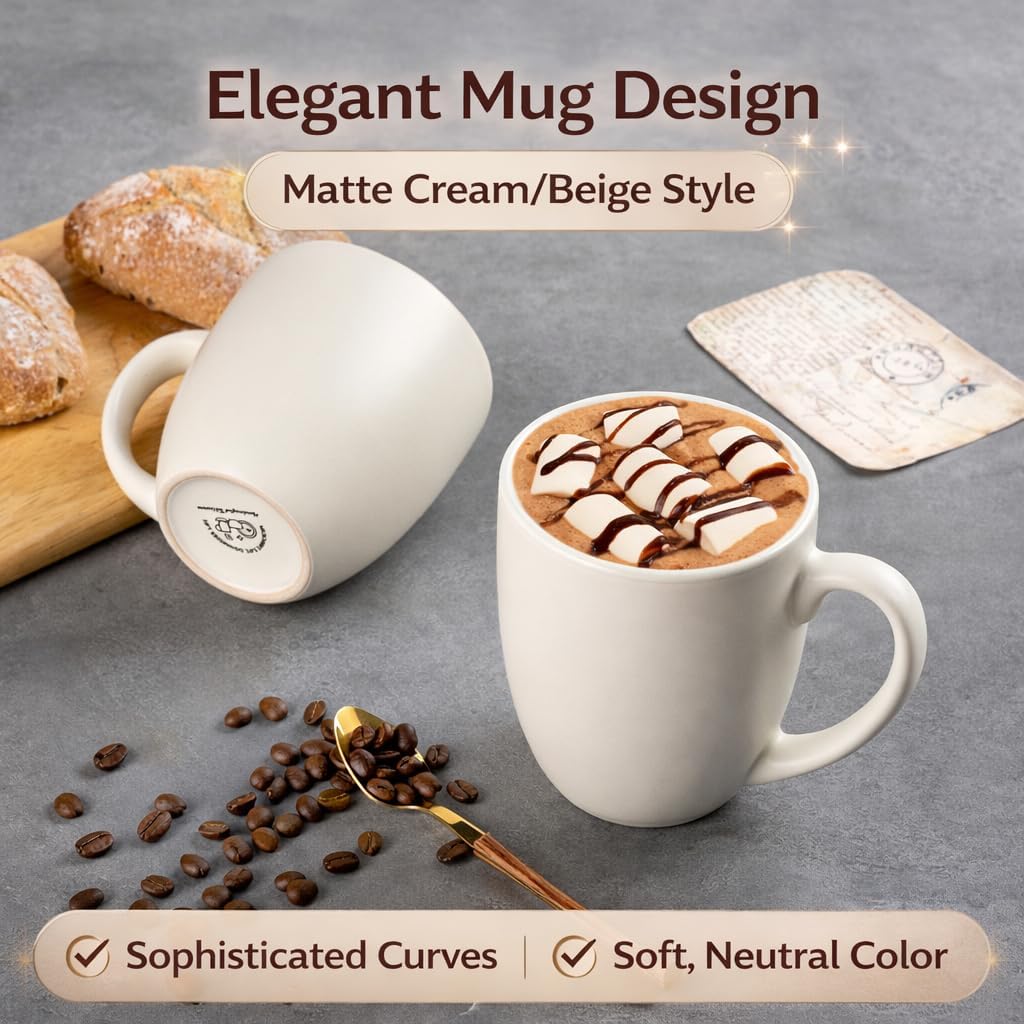 GBhome 12 oz Coffee Mug Set of 6, Large Ceramic Coffee Mugs for Men Women image 4