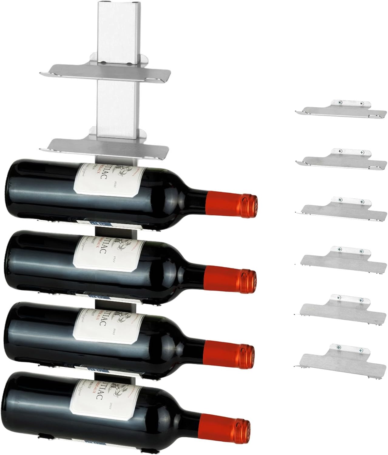 Amazon.com: Mountt Stainless Steel Wall Mounted Wine Rack - 6 Bottle ...