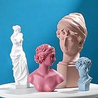 Vista 8 de 5.7 "Escultura griega clásica giuliano de Medici, estatua de resina para el busto de David, decoración del hogar (azul)