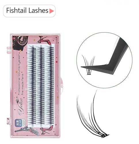 Miniatura 2 de Pestañas postizas en forma de cola de pez, autoinjertadas, 10D, 12D, volumen, pestañas de cola de milano, 0.07C, 0.512 in de longitud