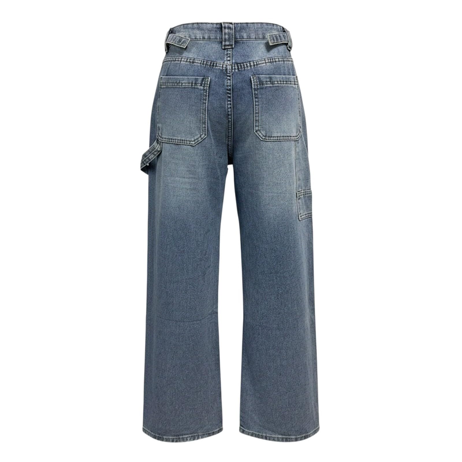 Damen Straight Leg Jeans Baggy Lang Weites Bein Jeanshosen Y2K | Große Größe Jeanshose Y2K Streetwear Casual Boyfriend Denimhose Moden Freizeithose Harajuku Sommerhose Für Teenager-Mädchen