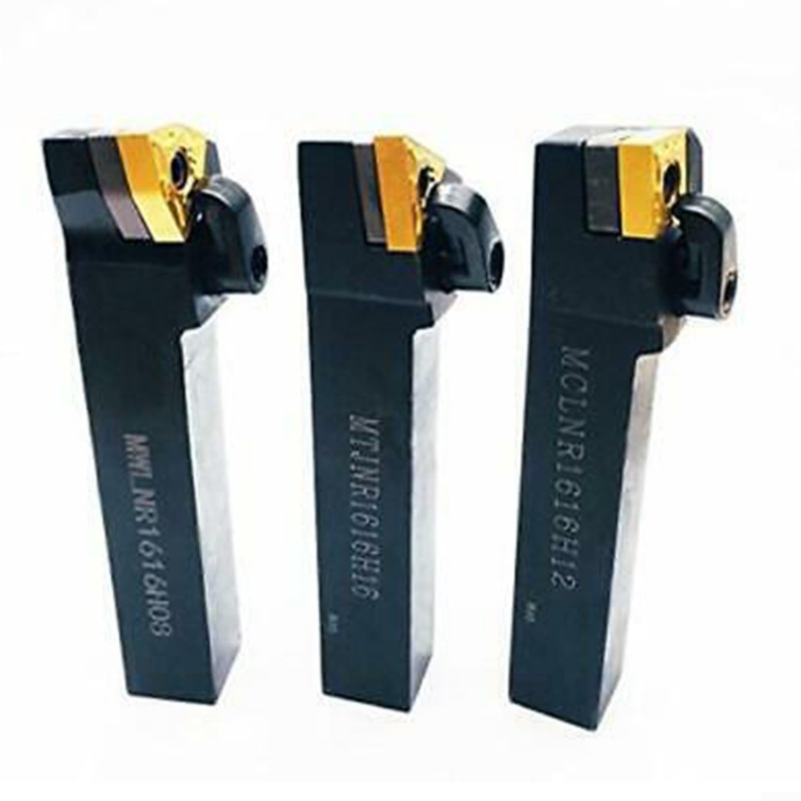 3 soportes de herramientas de torneado de carburo para tornos CNC, incluye cuchillas de corte e insertos a la derecha