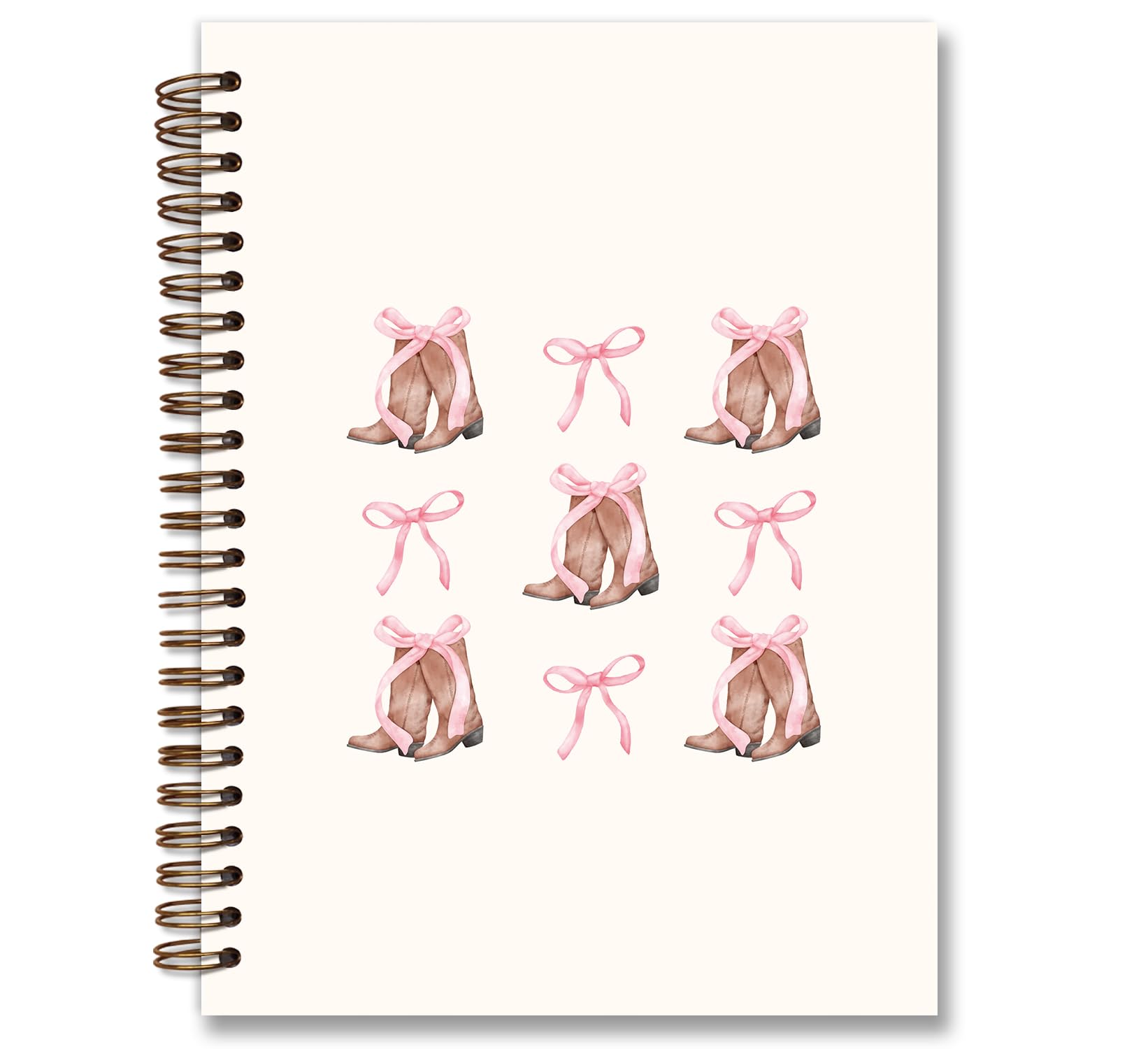 KDHTY Preppy Pink Notebook Teen Journals for Girls,Coquette Pink Bow Western Office Supplies,Cute Cowgirl Notebooks Journals,Western Gifts for Women,