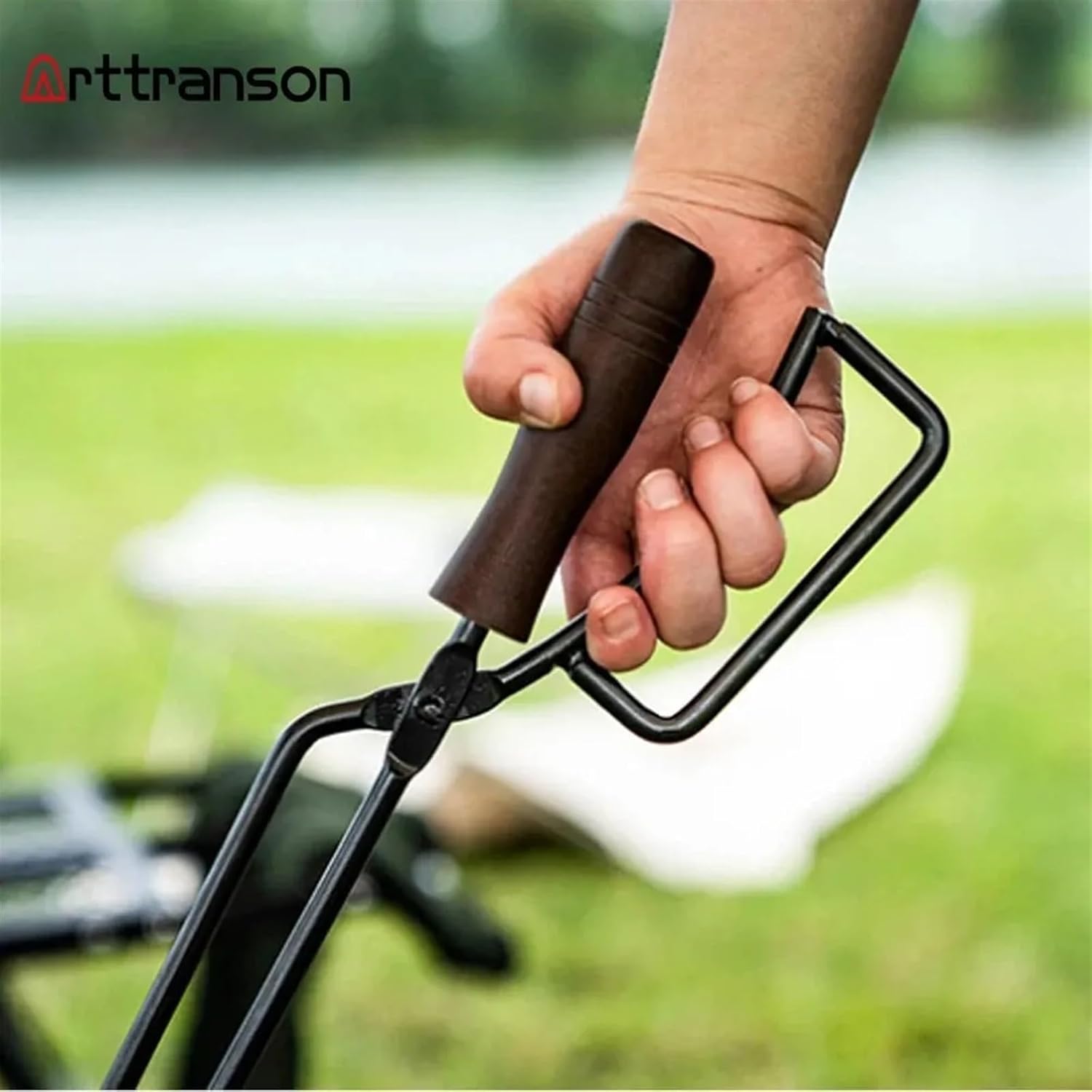 Fire Tongs Barbecue Carbon Clips Burning Tongs Charcoal Clips Duck Billed Carbon Tongs Non Hot Solid Wood Handle Carbon Clips ()