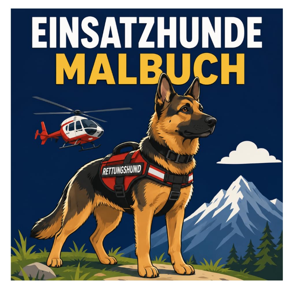 Einsatzhunde Malbuch: Mutige Rettungshunde, Spannende Einsätze und Kreativer Malspaß für Kinder, Jugendliche und Erwachsene