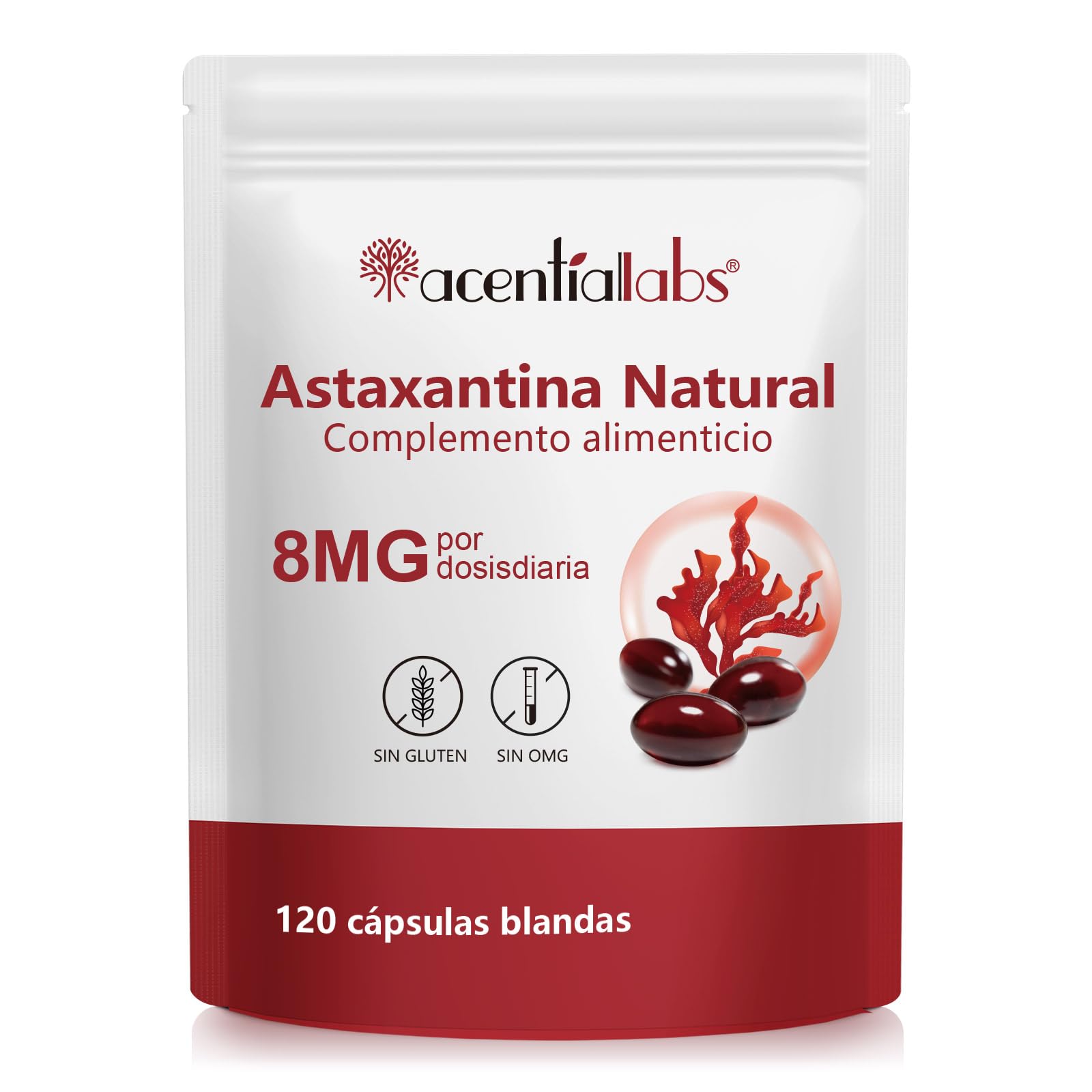Astaxantina 12 mg, 120 Softgel per 4 Mesi | Integratore Antiossidante Premium | Da Microalghe Fresche | Tripla Forza, Facili da Deglutire