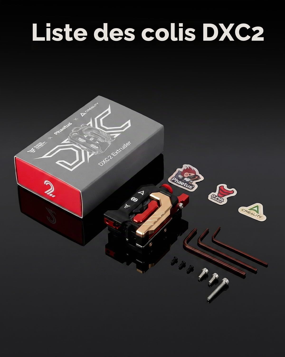 Creality DXC2 Extrudeuse, K2 Plus/K2/K2 Pro kit d'extrudeuse Amélioré, Conception Innovante à Double Engrenage et Structure à Fixation Magnétique, Accessoires d'extrusion pour K2 série 3D Imprimantes