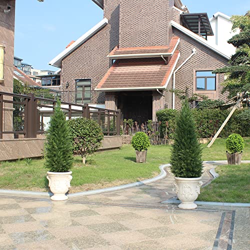 4FT Artificial Cedar Topiary Trees, Set of 2 - image 3