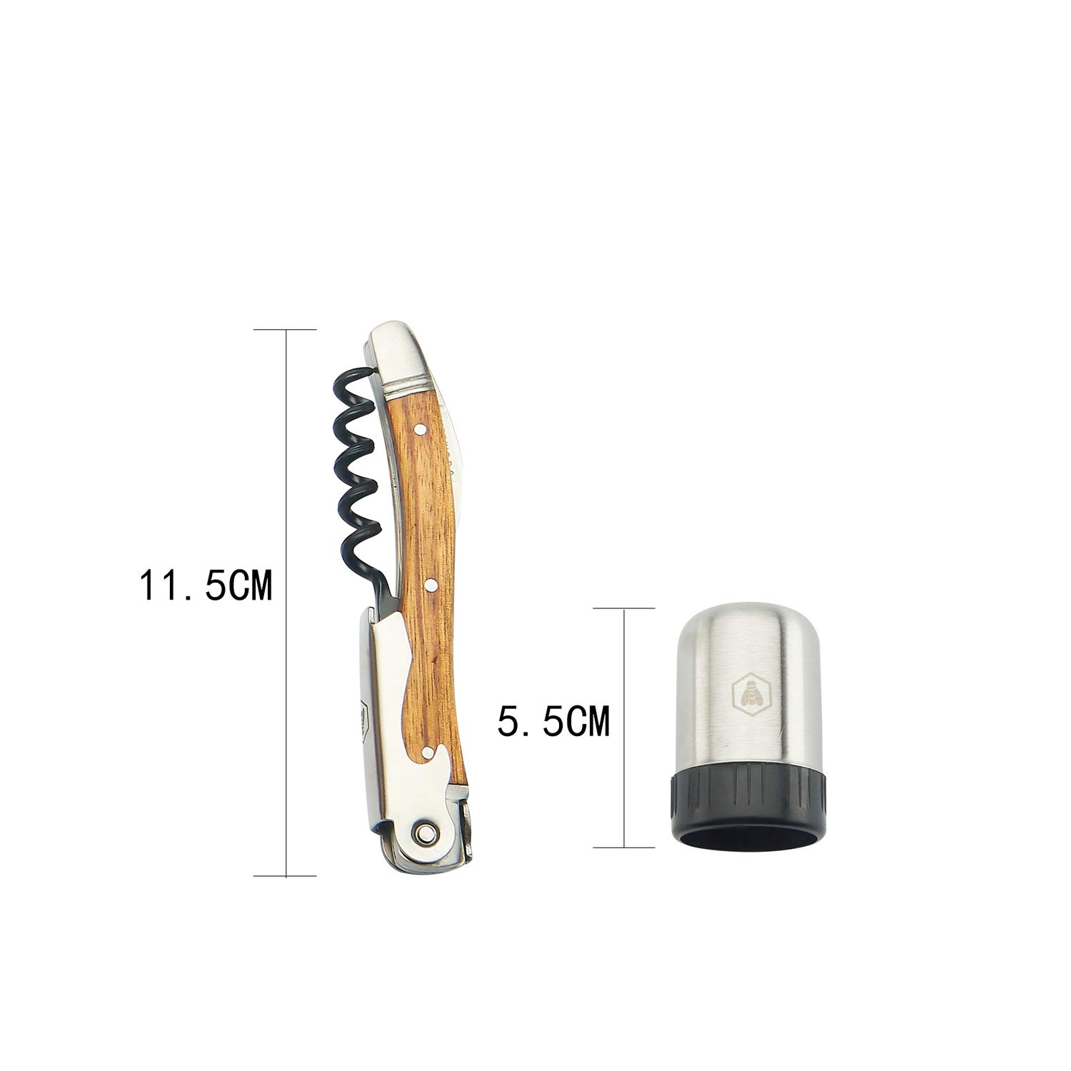 LAGUIOLE Set Completo da Picnic 18 Pezzi Coltelli Forchette Cavatappi Maniglie in Legno di Pino