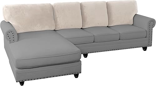 Vista 151 de PrinceDeco Fundas para sofá modular, 4 piezas, fundas de sofá para sofá seccional, fundas de terciopelo separadas para sofá seccional, en forma de L